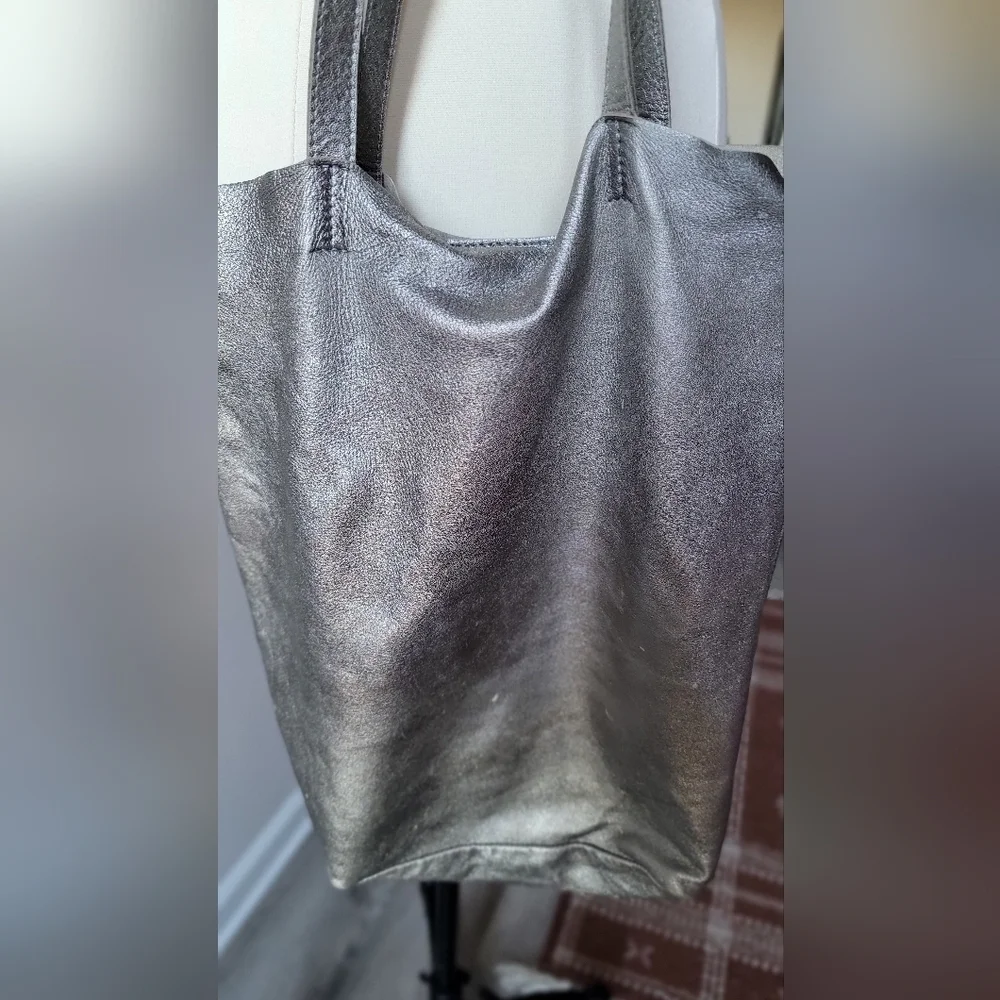 Latico Shimmering Silver Tote - Picture 2 of 13